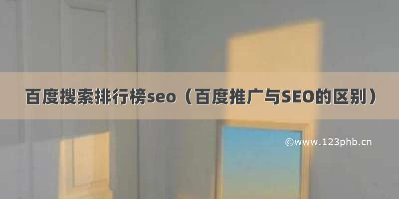 百度搜索排行榜seo（百度推广与SEO的区别）