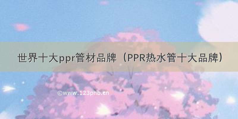 世界十大ppr管材品牌（PPR热水管十大品牌）