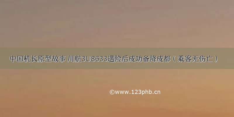 中国机长原型故事 川航3U8633遇险后成功备降成都（乘客无伤亡）