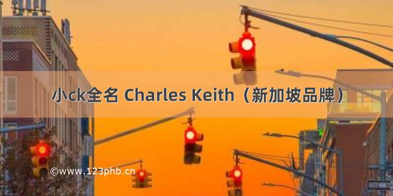小ck全名 Charles Keith（新加坡品牌）