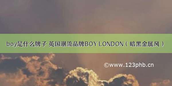 boy是什么牌子 英国潮流品牌BOY LONDON（暗黑金属风）