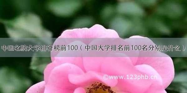 中国名牌大学排行榜前100（中国大学排名前100名分别是什么）