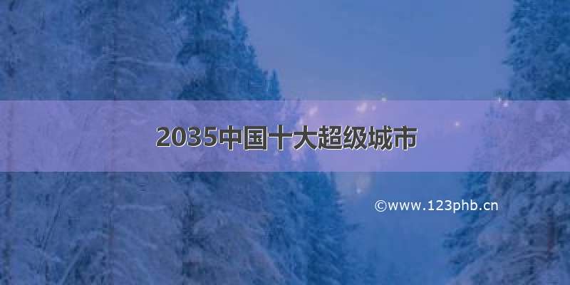 2035中国十大超级城市