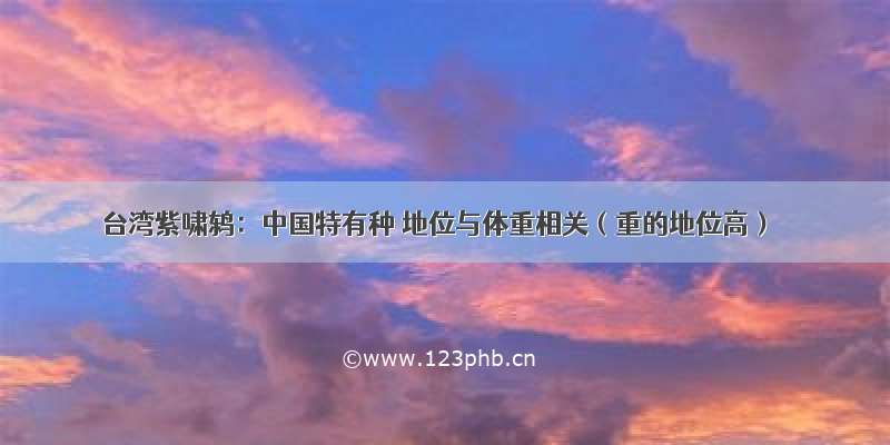 台湾紫啸鸫：中国特有种 地位与体重相关（重的地位高）