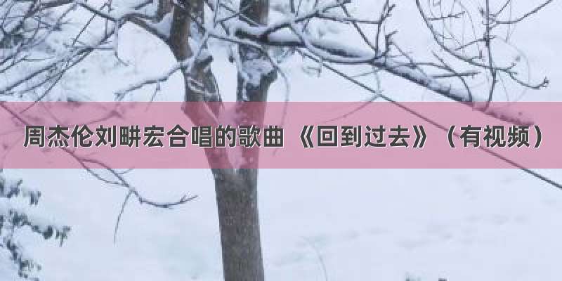 周杰伦刘畊宏合唱的歌曲 《回到过去》（有视频）