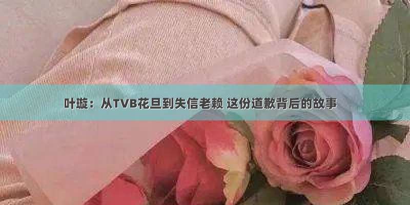 叶璇：从TVB花旦到失信老赖 这份道歉背后的故事
