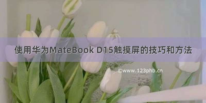 使用华为MateBook D15触摸屏的技巧和方法