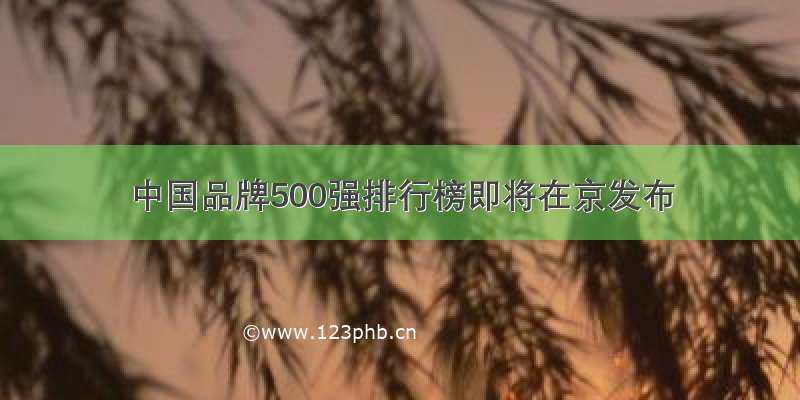 中国品牌500强排行榜即将在京发布