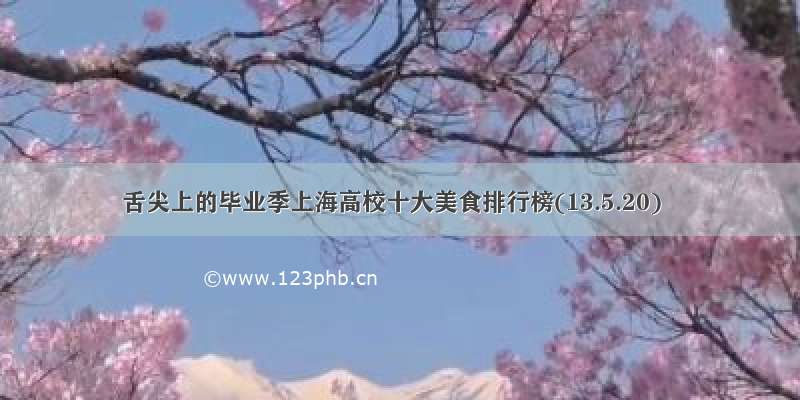 舌尖上的毕业季上海高校十大美食排行榜(13.5.20)